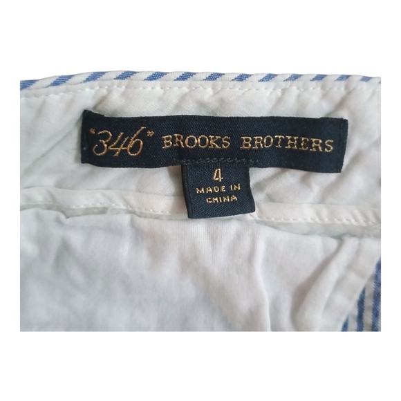 Brooks Brothers Seersucker Shorts Size 4 Blue White Striped Coastal - Picture 3 of 4